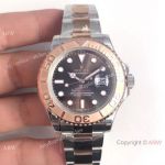 Swiss Replica Rolex Yachtmaster 2-T Rose Gold Chocolate Face Watch AR Factory